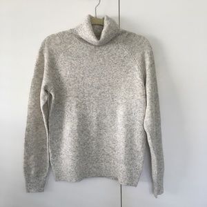 LOFT Stitchy Turtleneck Sweater, Gray,  size M